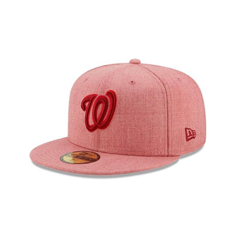 MLB Washington Nationals Heather 59Fifty Fitted (PTW5681) - Red New Era Caps